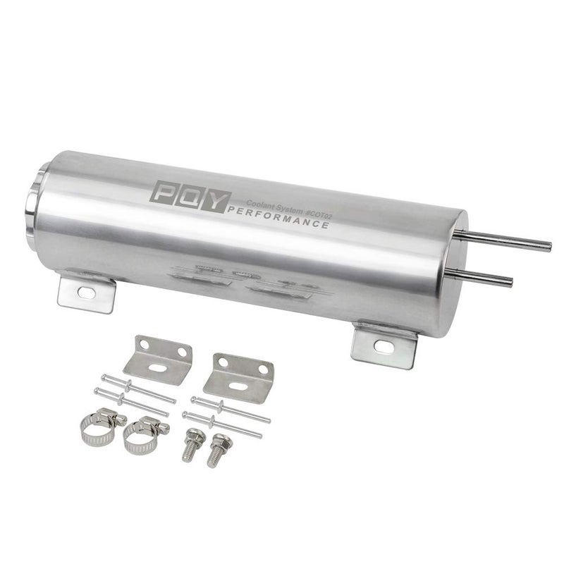 PQY Radiator Coolant Overflow Puke Tank Polished Stainless Steel 3"Ã—10" - Image 1